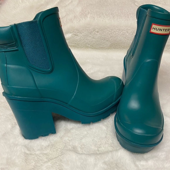 Hunter Shoes - Hunter Blue Original block heel Chelsea Rain Boot